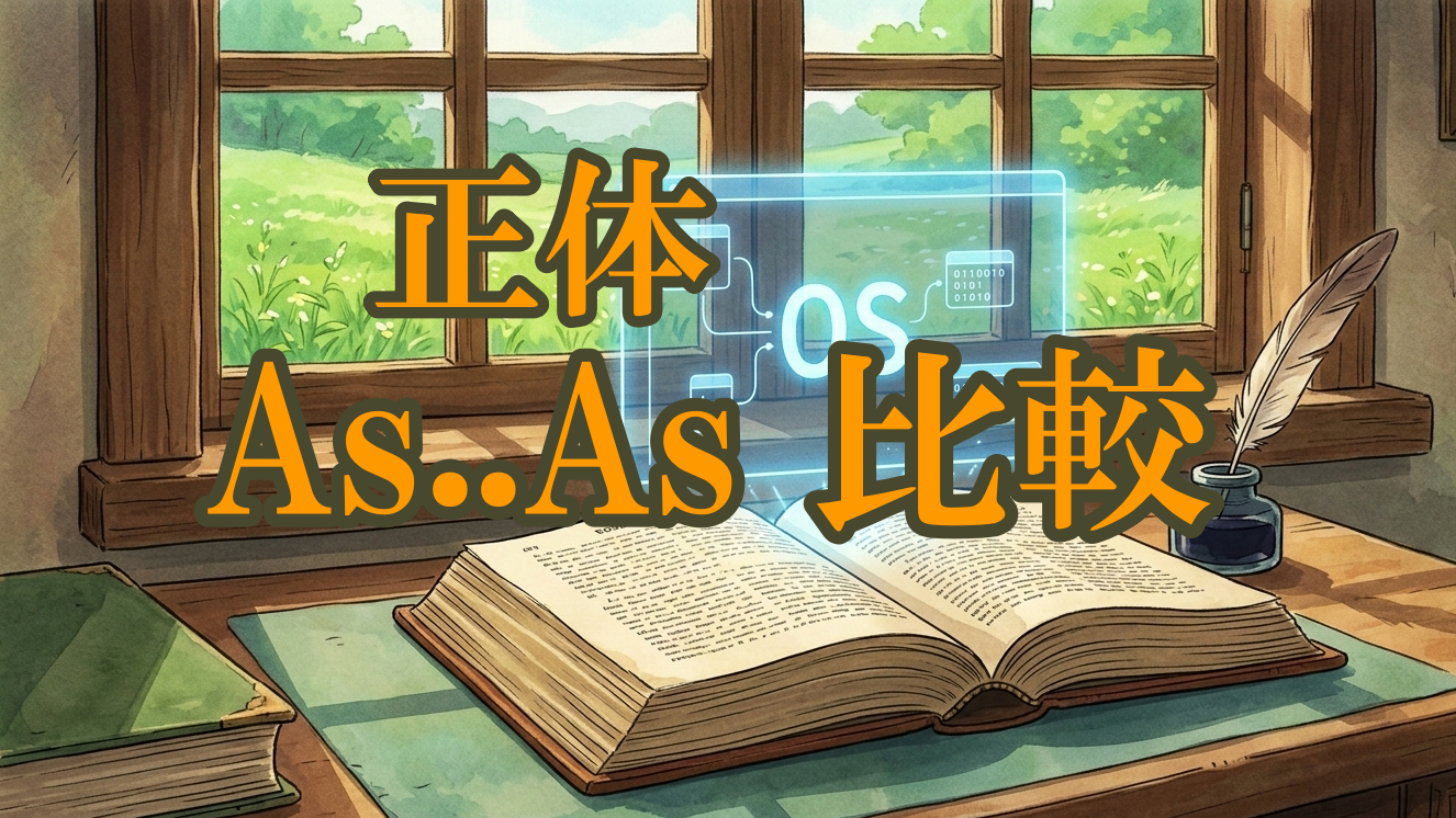 英語の構造をOSのように可視化し、歴史的な文法解釈を解体する様子を表した抽象的なイメージ図。言語の仕組みを客観的に分析する記事のコンセプト図。
